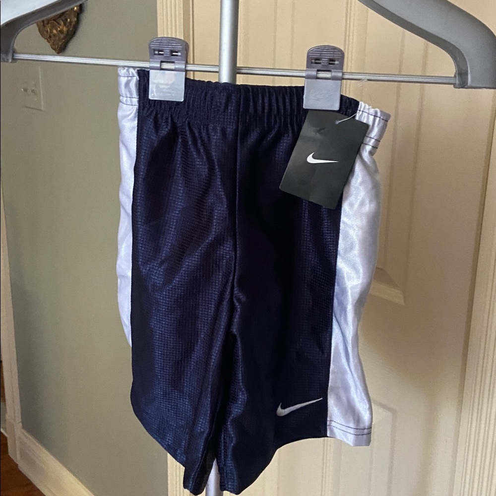 Nike Dark Blue and White Sports Shorts